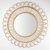 Boho Woven Rattan Sunburst Accent Wall Mirror, Natural - 25"